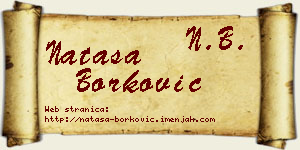 Nataša Borković vizit kartica